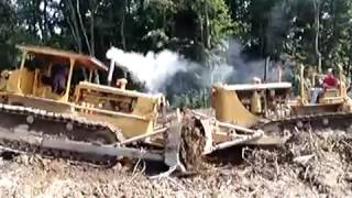 Bump starting a Caterpillar D8