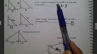 Unit 6 Geometry Trig  Exam Review pt 1