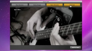 Pro Tools® SE Quick Start Menu - Mac OS X & Windows 7 - Guided Tour