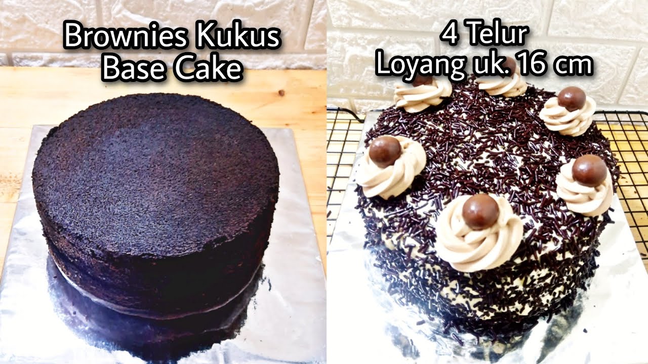 Brownies Kukus Base Cake Ulang Tahun Hanya 4 Telur, Loyang Ukurang 16