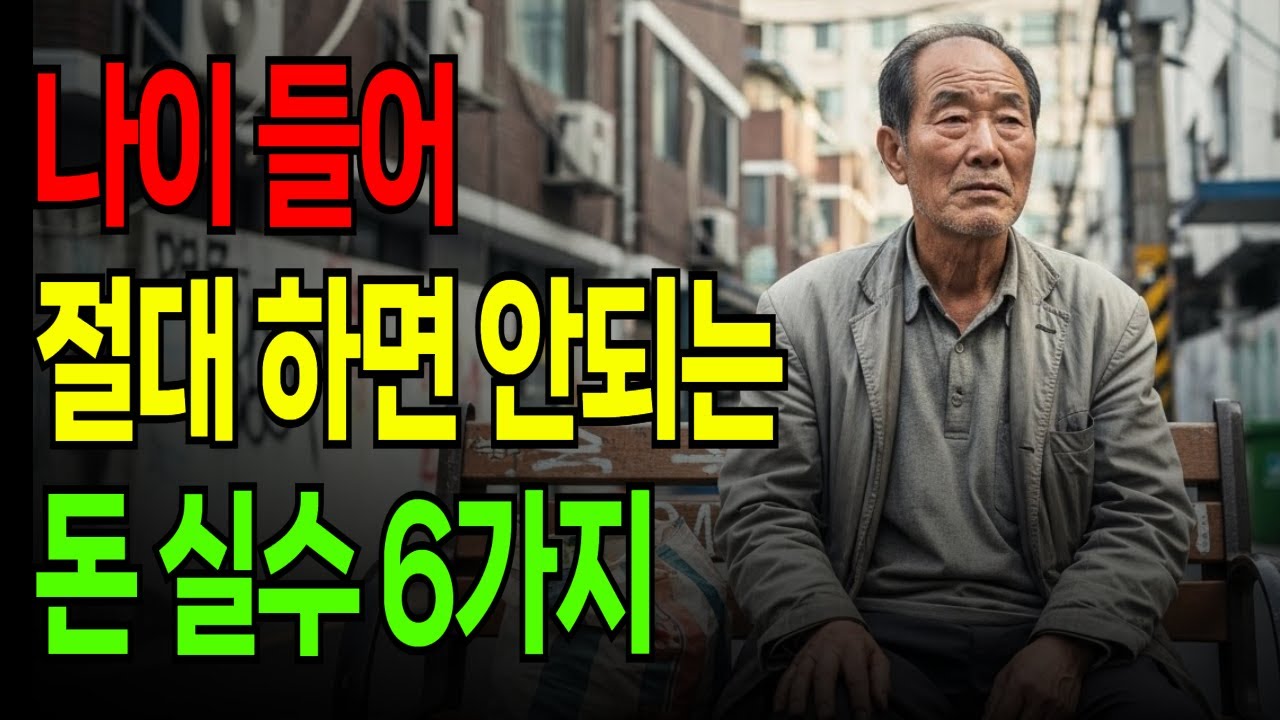 나이 들어 절대 하면 안되는 돈 실수 6가지 | 평생 모은 돈 하루아침에 날립니다 | 노후 파산 막는 법