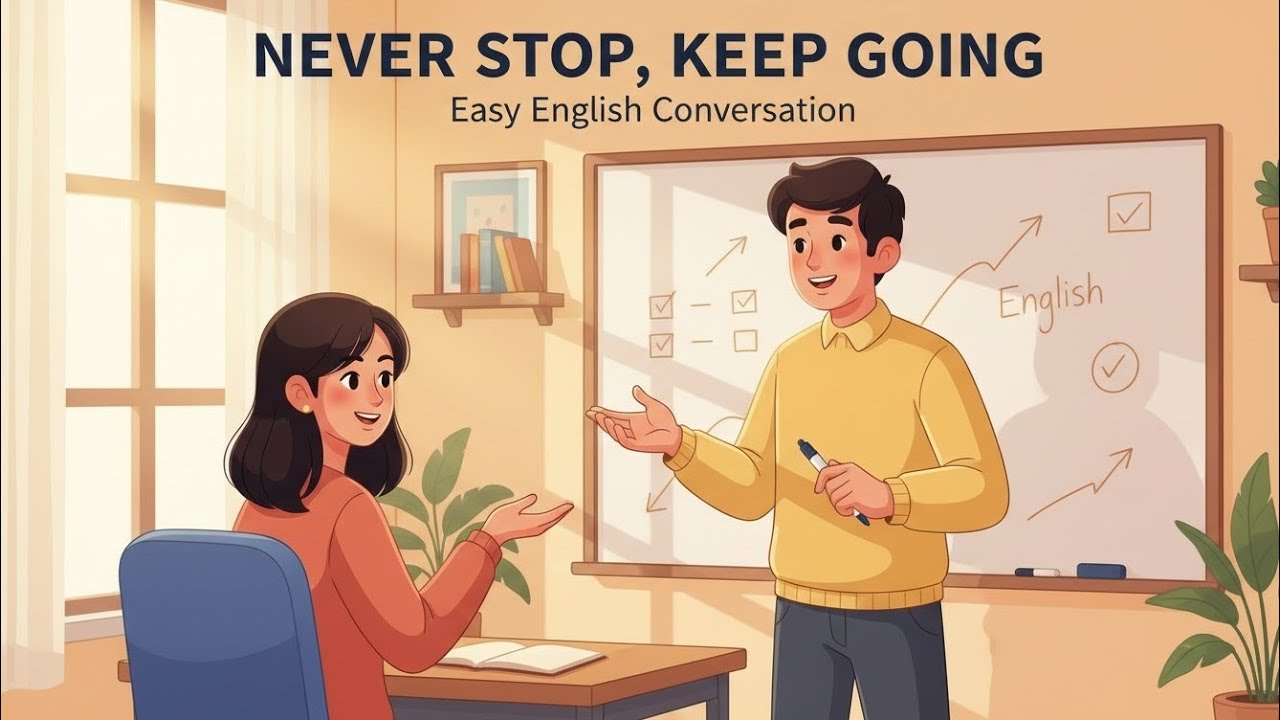NEVER STOP, KEEP GOING | Easy English Conversation for Beginners
