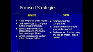 BADM 760 Generic Strategies USC Aiken