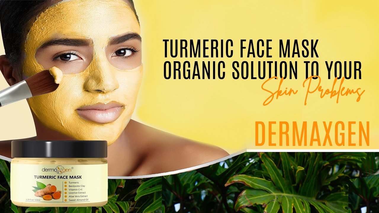 ORGANIC TURMERIC AND VITAMIN C Clay Mask, for Dark Spots, Blemish, Acne