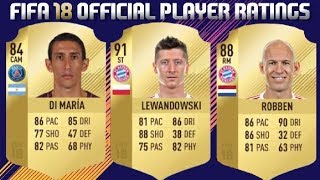 FIFA 18 | Top 100 Official Player Ratings | Ft. DI MARIA, LEWANDOWSKI, ROBBEN.....etc