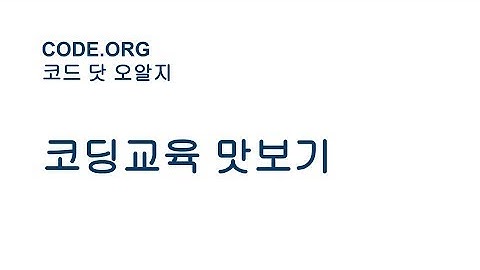CODE.ORG 를 활용한 코딩교육 맛보기