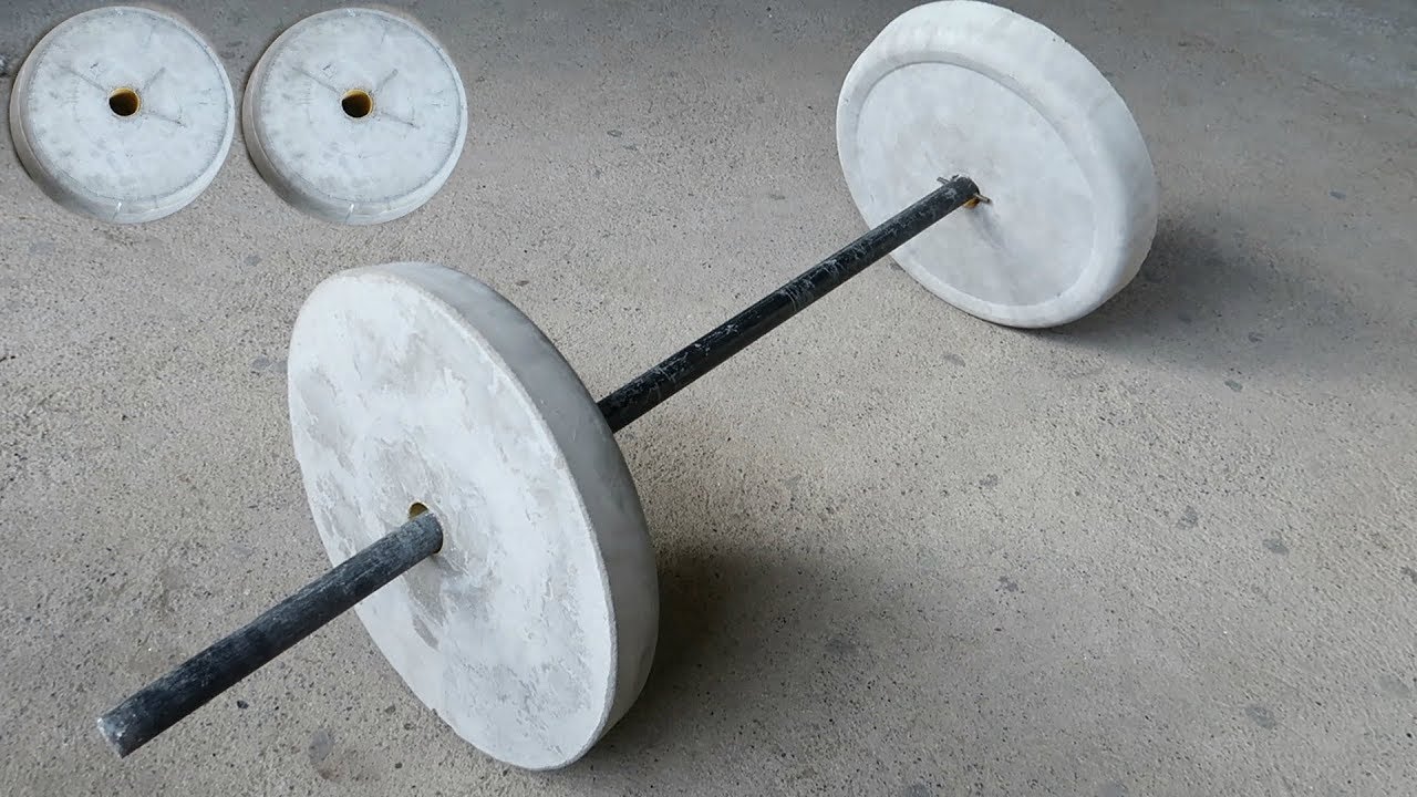 Homemade Concrete Barbell - DIY Weights - YouTube