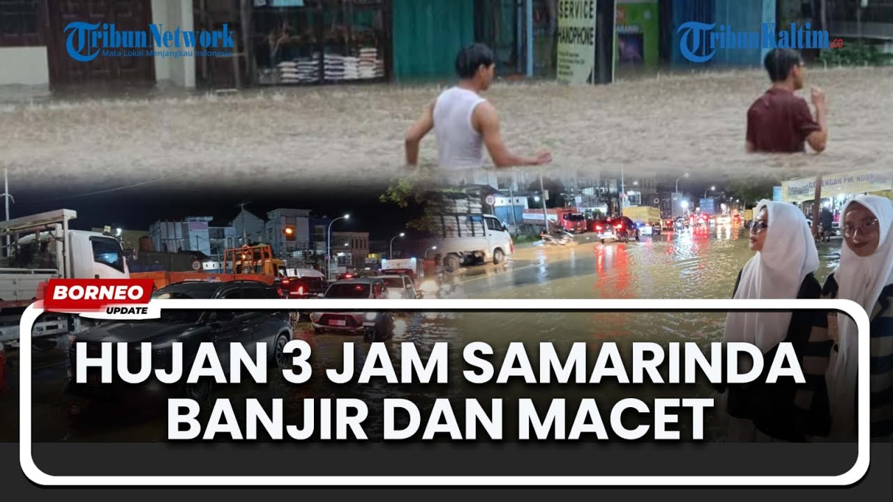 Жители Самаринды до вечера пробираются сквозь наводнения и пробки