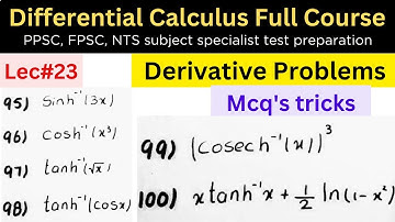 Inverse hyperbolic lec#23 #mathematics #lectures #ppsc #fpsc #nts #maths #PhD #Ms #bsc #afmathe #af
