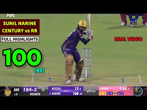 Sunil Narine batting today 100(49) video | sunil narine ipl century | kkr vs rr ipl 2024 highlights