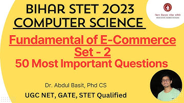 Bihar STET 2023 Computer Science | Fundamental of E-Commerce | Important Question & Answers Set - 1