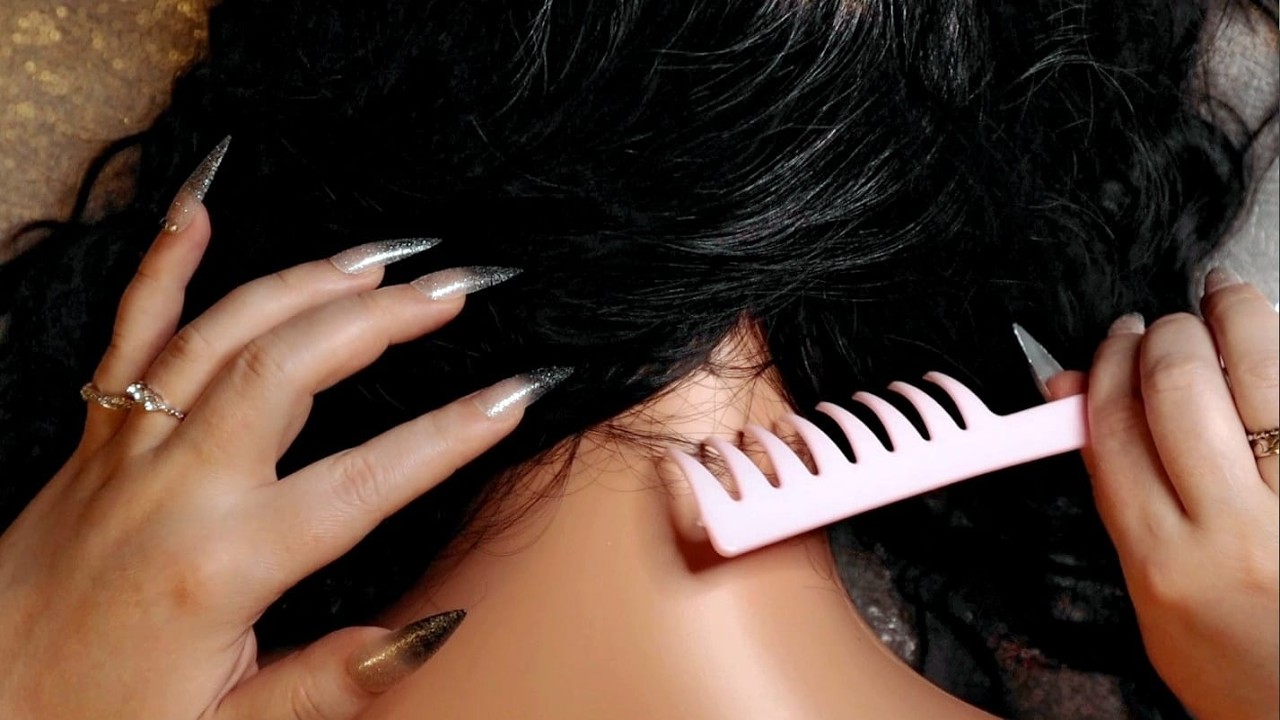 ASMR Soothing Hair Brushing, Back & Scalp Scratching (No Talking)