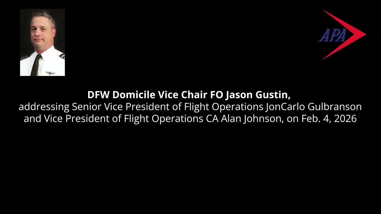 DFW Vice Chair FO Jason Gustin Talks to Management