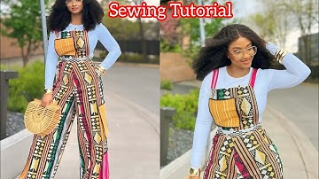 How to Sew a Stylish Pinafore JUMPSUIT with Cargo Pocket | Step-by-Step Tutorial for Beginner