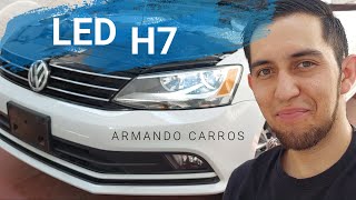 Luces LED H7 sin bases especiales en VW Jetta Vento focos illume Premium Lite | Armando Carros