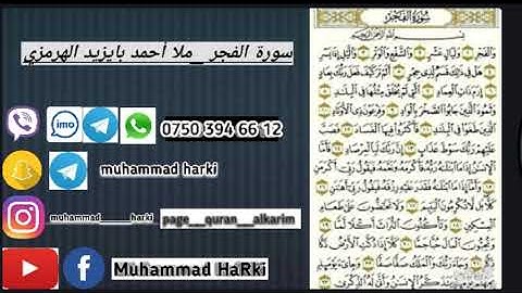 سورة الفجر بصوت ملا احمد بايزيد الهرمزي 🙏🙏🙏أجمل صوت ماشاء الله 👌👌