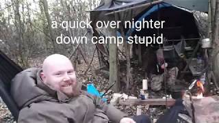 overnighter in a bushcraft shelter down camp stupid @GINGER_out_and_about