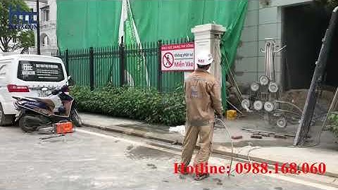 Cắt bê tông bằng máy cắt dây kim cương - Công ty TNHH Kỹ thuật Xây dựng Hatacon (0988.168.060)