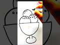 Ice Cream Drawing | How to draw a cute Ice cream easy step by step #icecreamdrawing #art #Shorts