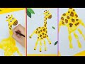 Easy Drawing Tricks for Kids: Handprint Animal Giraffe #PalmPainting #Shorts