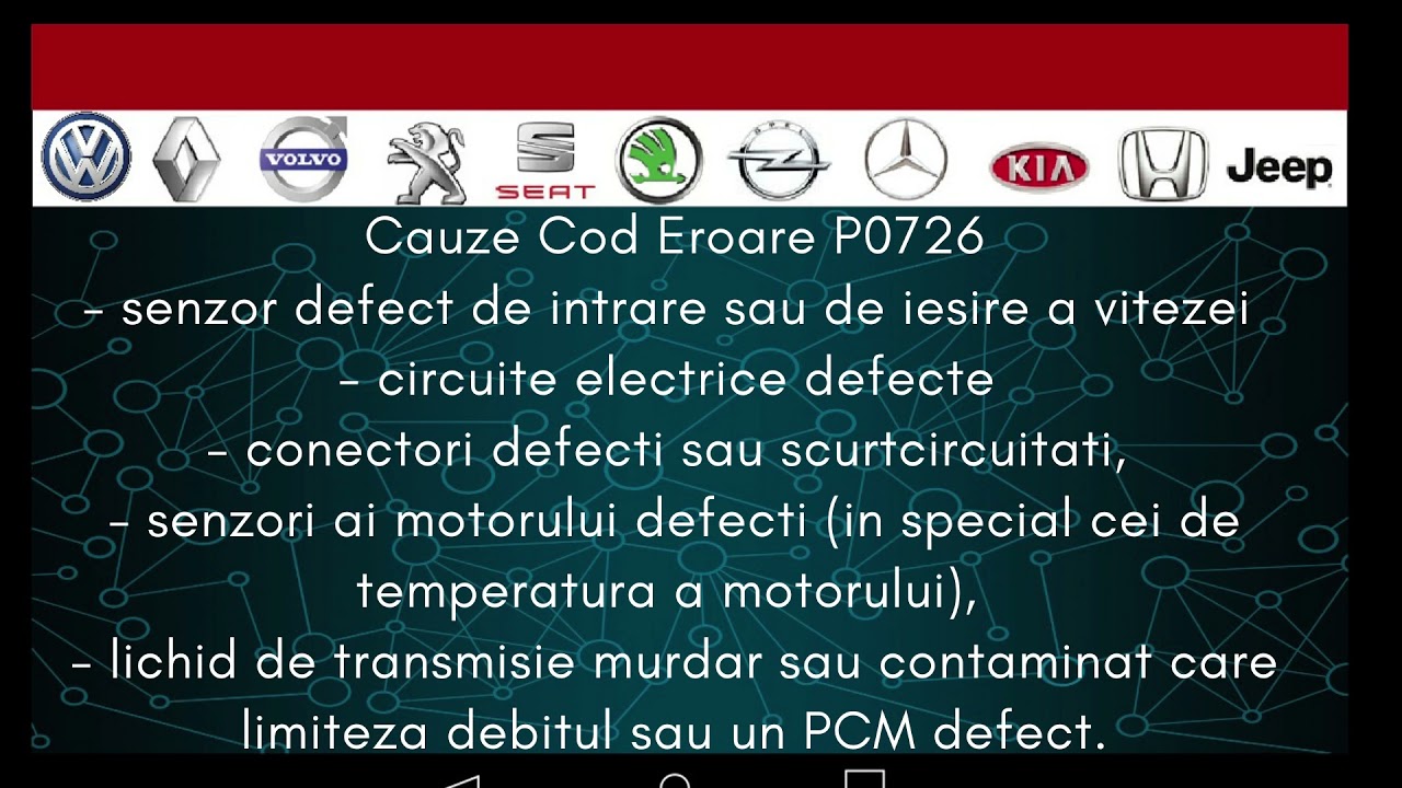 cod eroare P0726 tester auto? - 🚗 ce se inseamna ? service auto 🚗 reparatii auto