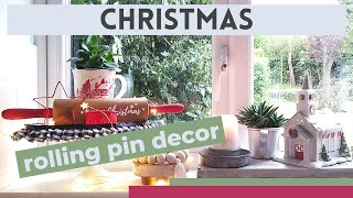 Rolling pin decor for your Christmas kitchen