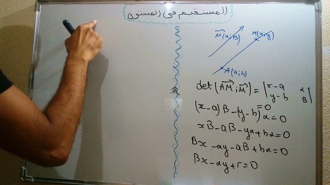 درس المستقيم في المستوى/ الجدع المشترك العلمي