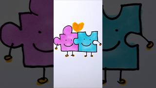 Puzzle Friends 🧩🧩 | Cute Marker Drawing ✨