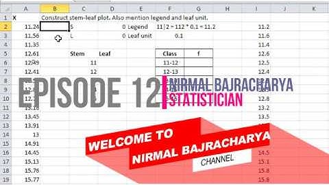 Stem-leaf plot (Decimal) using Excel || Ep-12 || Ft. Nirmal Bajracharya