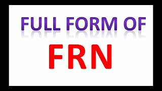 FRN full form, full form of FRN