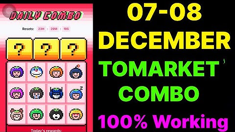 Tomarket Daily Combo | Tomarket Combo 07 December | Tomarket Combo Today | 