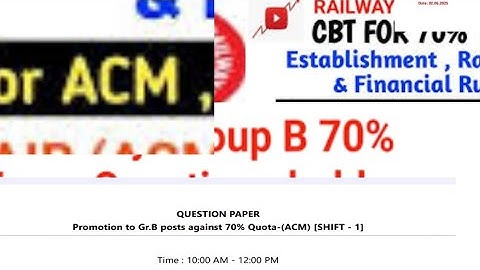 Group B railway departmental #  70 % quota exam answer key # ACM 18/05/25 assistant commercial #