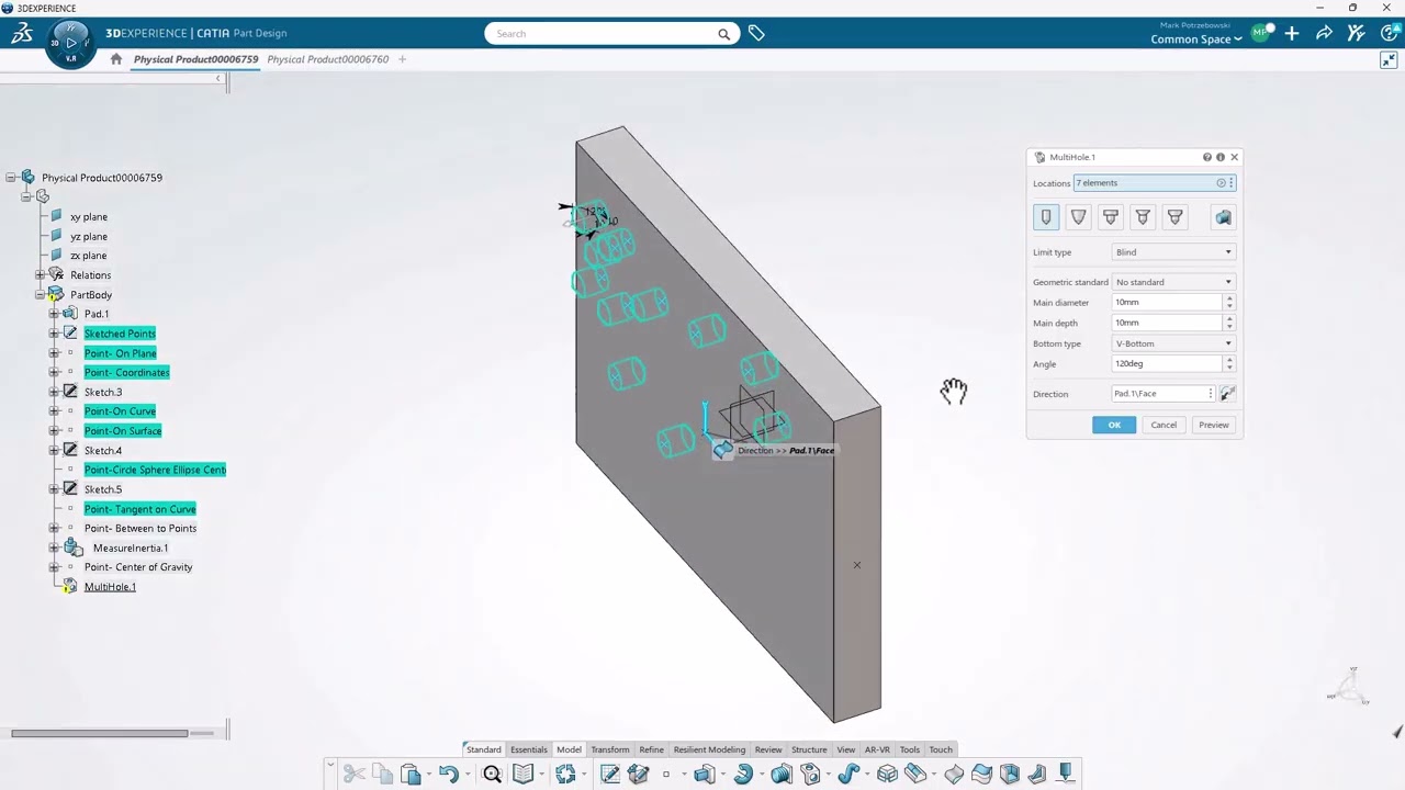 What's New in 3DEXPERIENCE 2026x: Updated MultiHole command - YouTube