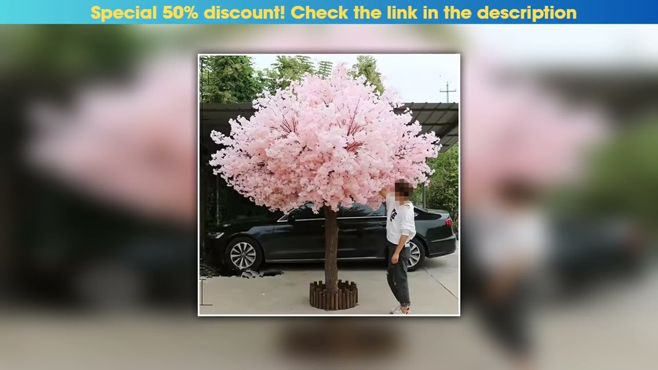Unboxing Pink multi-size artificial cherry blossom tree simulated peach blossom tree wishing tree a