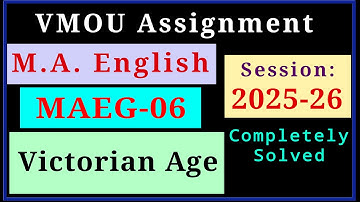 VMOU MAEG 06 Assignment July 2025 January 2026 VMOU MA English Assignment 2025-26 Final Year Solved