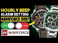 ​How to Set Alarm &amp; Turn Off Hourly Chime on NAVIFORCE 9197 Watch|NAVIFORCE 9197 Hourly Beep Setting