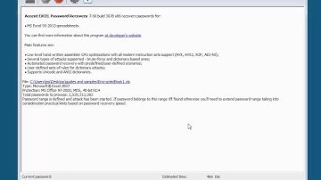 Accent EXCEL Password Recovery - a first look