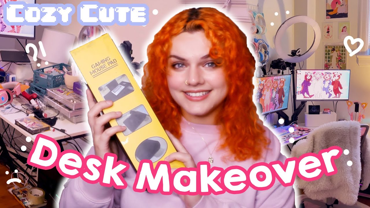 cozy cute desk makeover! 💕 Somic Desk Mat Review YouTube
