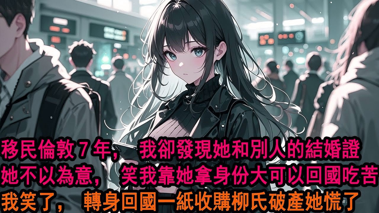 我跟柳如煙移民倫敦七年。她聲稱自己是不婚主義，卻被我發現她和伊藤誠的婚姻證明。她不以為意：你拿到身份這些年衣食住行是靠我，就算回國，靠什麼過活呢？她不知道。我收到一份遺產轉讓書。這次回國就不會再回來了