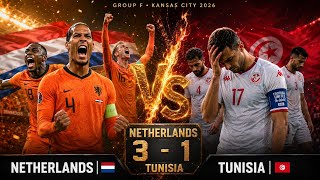 🥵Netherlands DESTROY Tunisia 3-1| Van Hecke & 👑Brobbey UNSTOPPABLE | World Cup 2026#fifaworldcup2026
