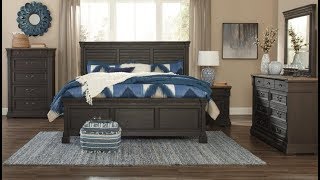 Tyler Creek 4pc Panel Bedroom Set in Black/Gray