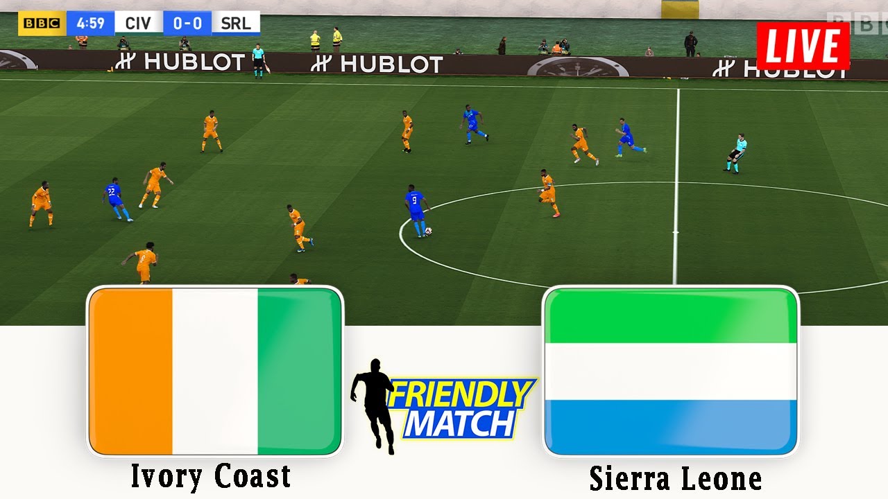 🔴COTE D'IVOIRE vs SIERRA LEONE LIVE ⚽ INTERNATIONAL FRIENDLY MATCH 2024 FOOTBALL GAMEPLAY PES