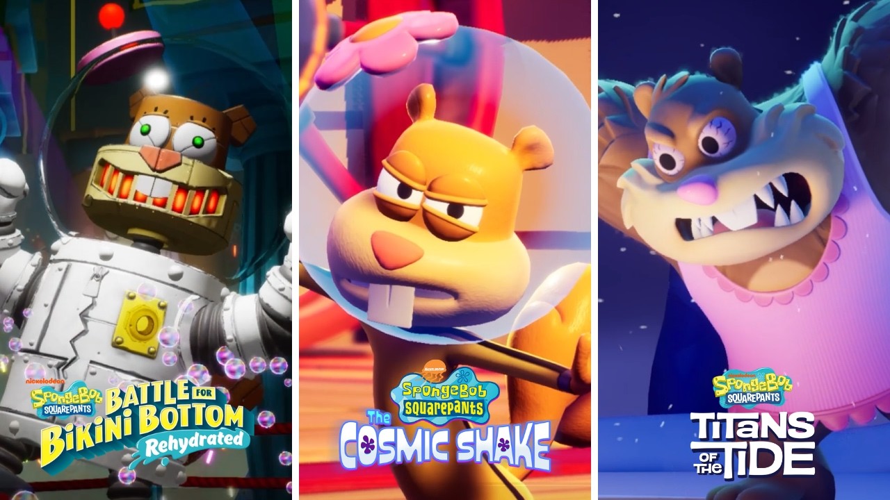 Evolution of Sandy Boss Fights in Spongebob Trilogy Game (BFBB, Cosmic ...