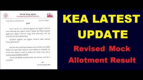 KEA Latest Update for UG NEET| Revised Mock Allotment Result | 2023 | T.T.T Academy