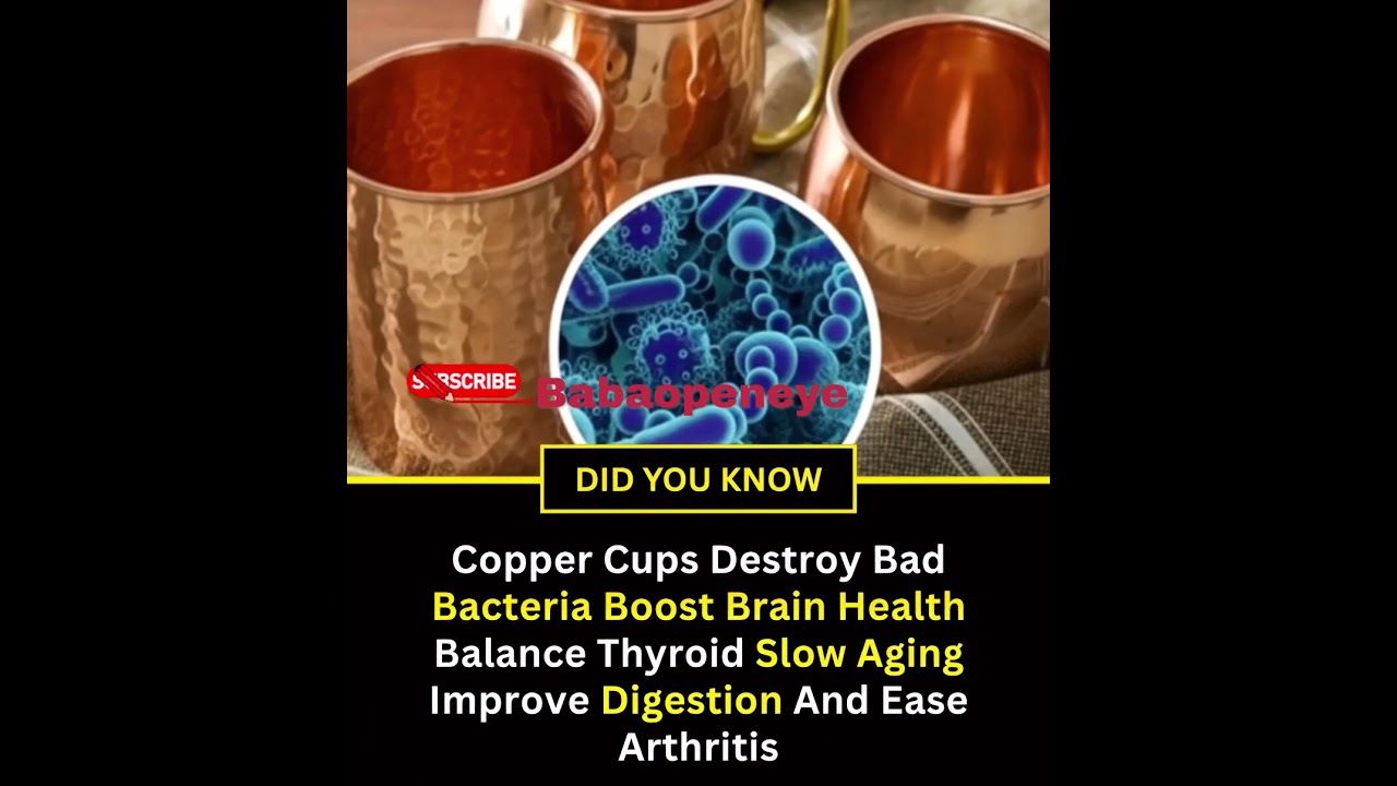 Copper Cups Destroy Bad Bacteria Boost Brain Health Balance Thyroid Slow AgingImprove Digestion
