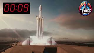 10 Second Countdown Timer with ⏱️ Falcon Heavy Launch 🚀