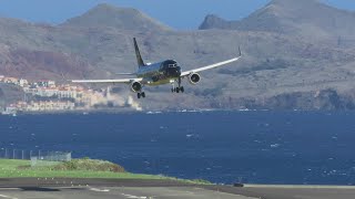 GUSTY Strong Head Wind landing at Madeira Airport