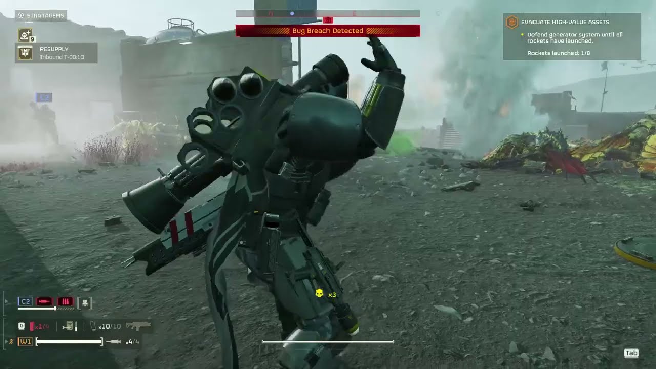 HELLDIVERS™ 2 - HARDEST DIFFICULTY PREDATOR STRAIN DEFENSE DUO MOST FUN LOADOUT