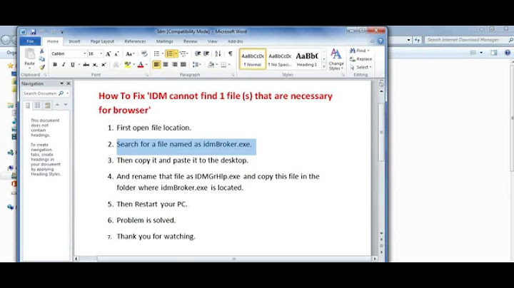 Lỗi idm cannot find 15 file that are necessary năm 2024