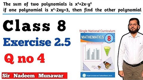 Class 8 Exercise 2.5 Q no 4  SNC Maths Ex 2.5 PCTB maths  Algebra Addition Subtraction Sir Nadeem
